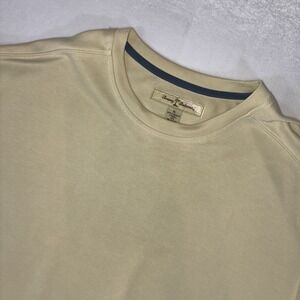Tommy Bahama Men's T Shirt Size Lx Large Beige Short Sleeve Tencel Polyester